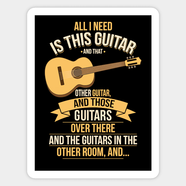 Funny Guitar Collector Guitarist Magnet by dilger